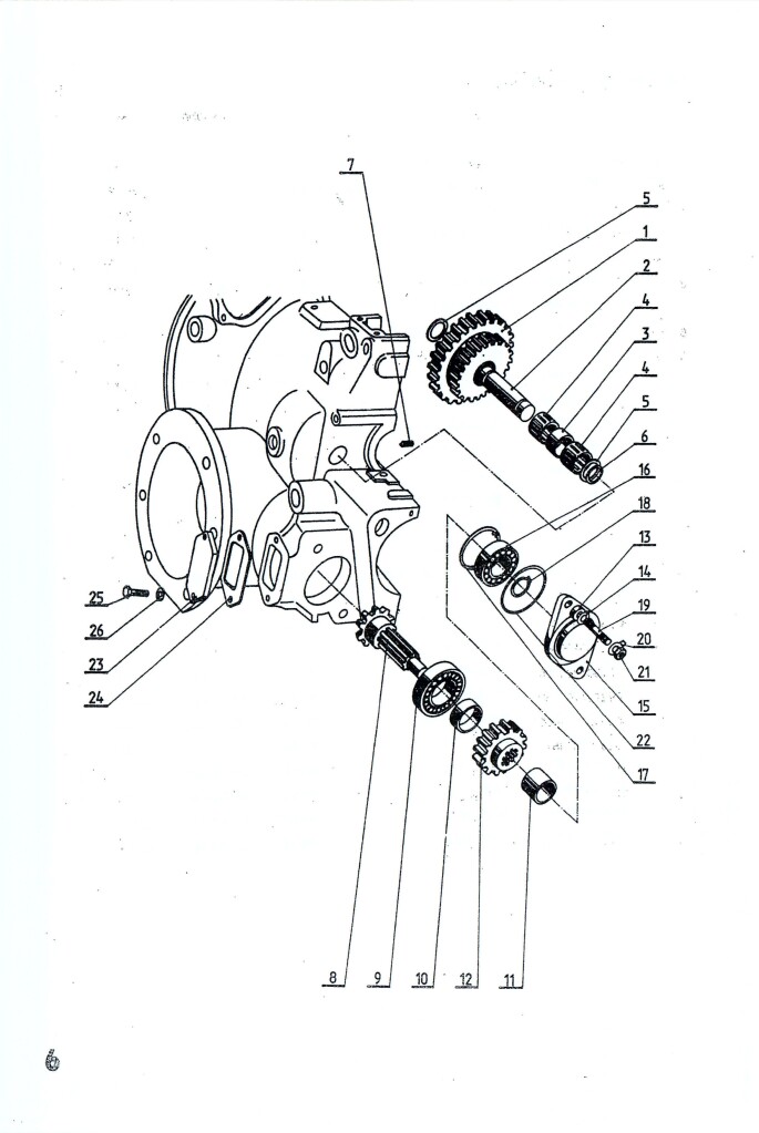 Dvojkolo reverzu pr.52mm na ložisko 6304